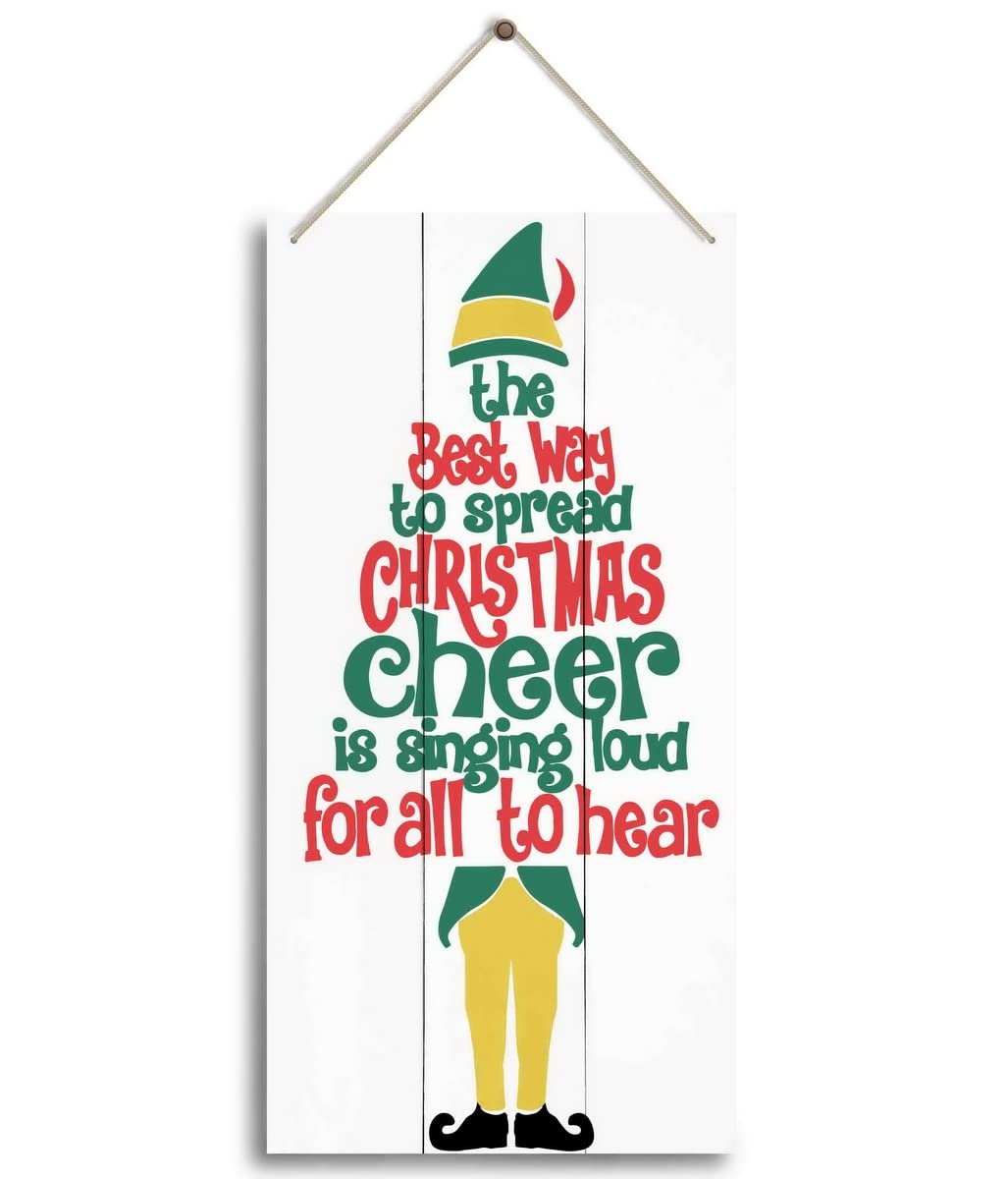 Christmas Door Sign Decor, Not a Creature was Stirring, not Even a Mouse, Winter Seasonal Christmas Wall Art Hanging Wooden Sign Merry Xmas Holiday Decorations for Home Outside Indoor