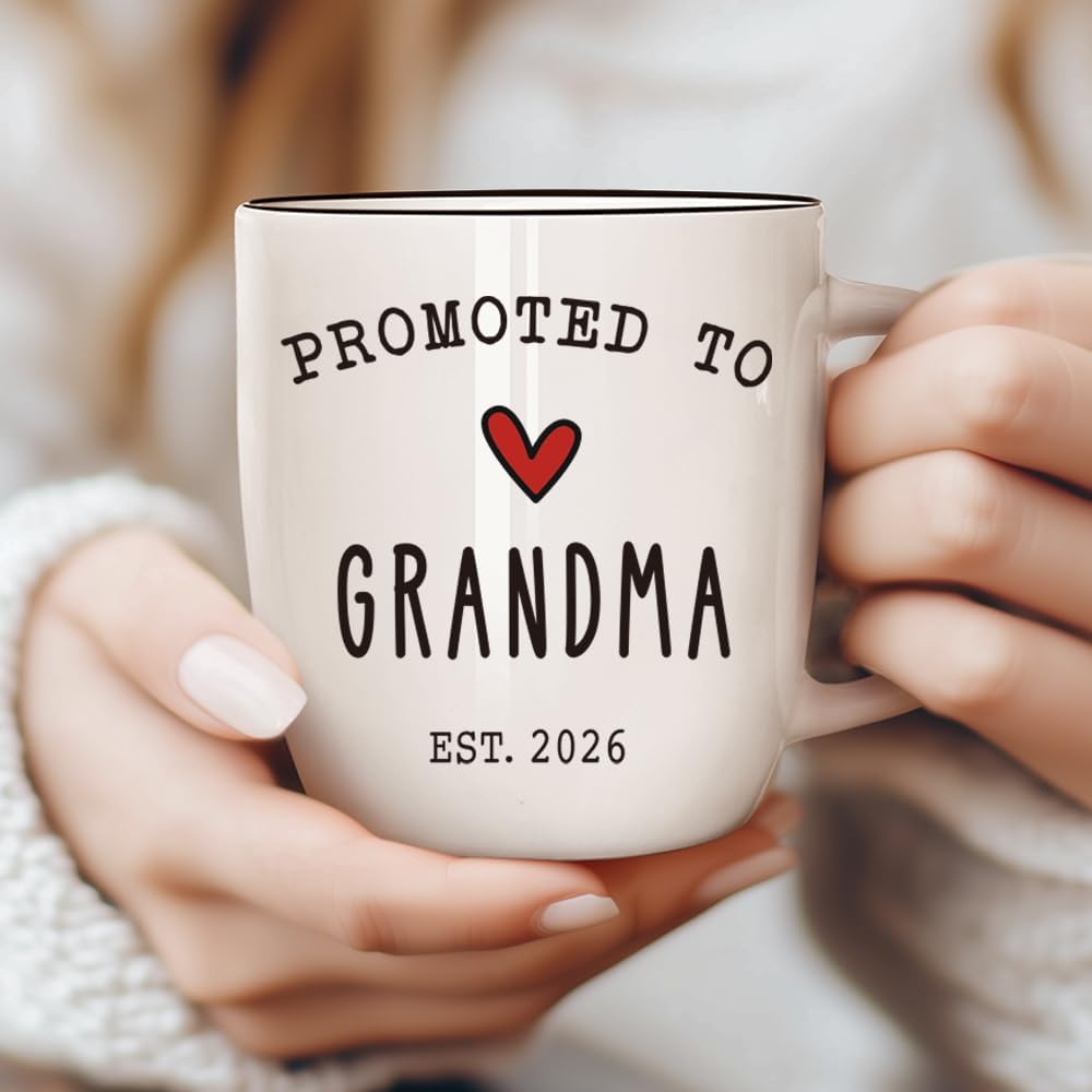 Promoted To Grandma And Grandpa 2026 Mug Set, Pregnancy Announcement for Grandparent Mug Set, Grandparents 2026 Gifts, Grandma And Grandpa Announcement Ceramic Mugs 13Oz