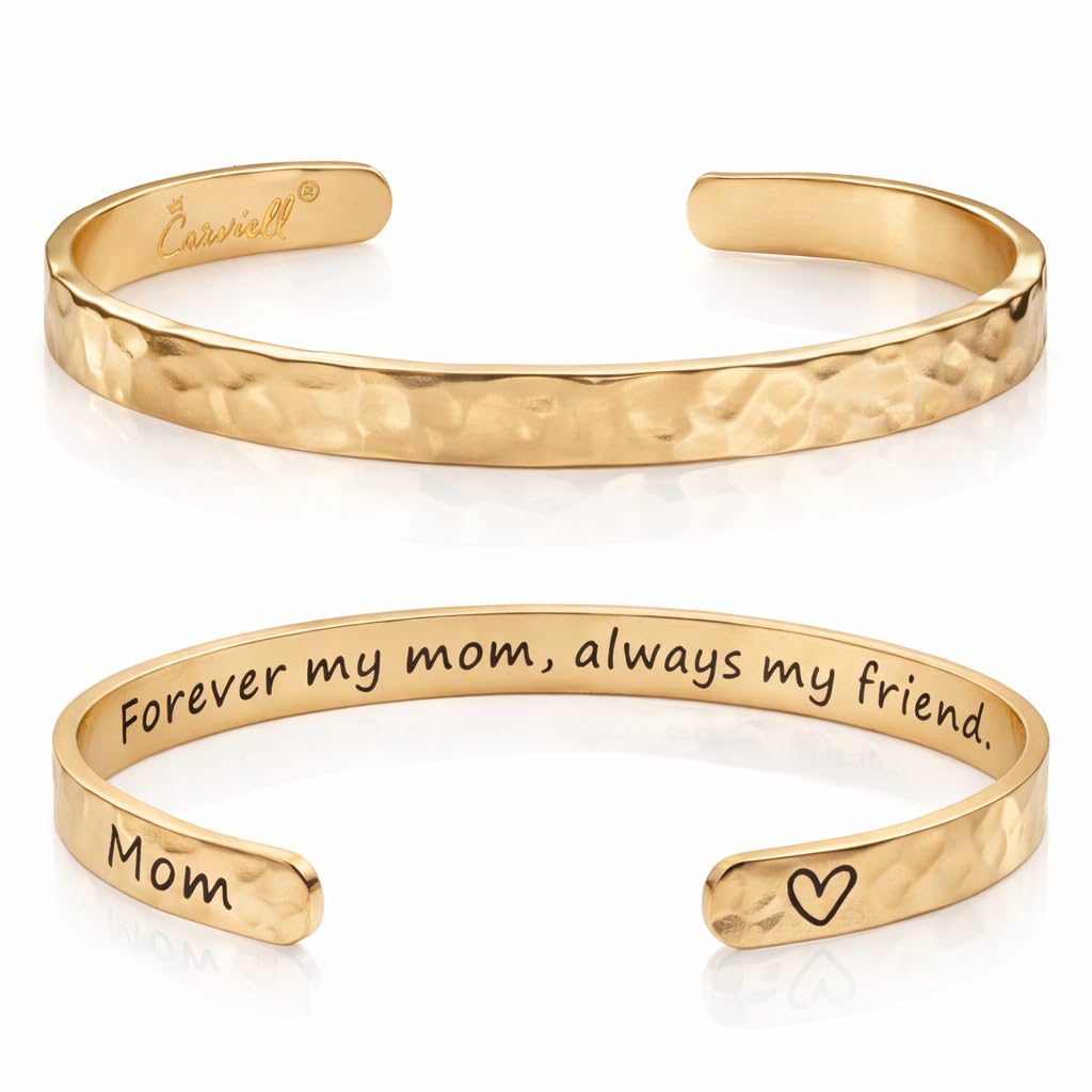 Carviell Bracelet - Gifts for Women – Inspirational, Friendship, Love, Mom, Daughter, Sister, Christian, Graduation, Memorial & Wedding Gifts – 100+ Phrases – Stainless Steel, Gift-Ready