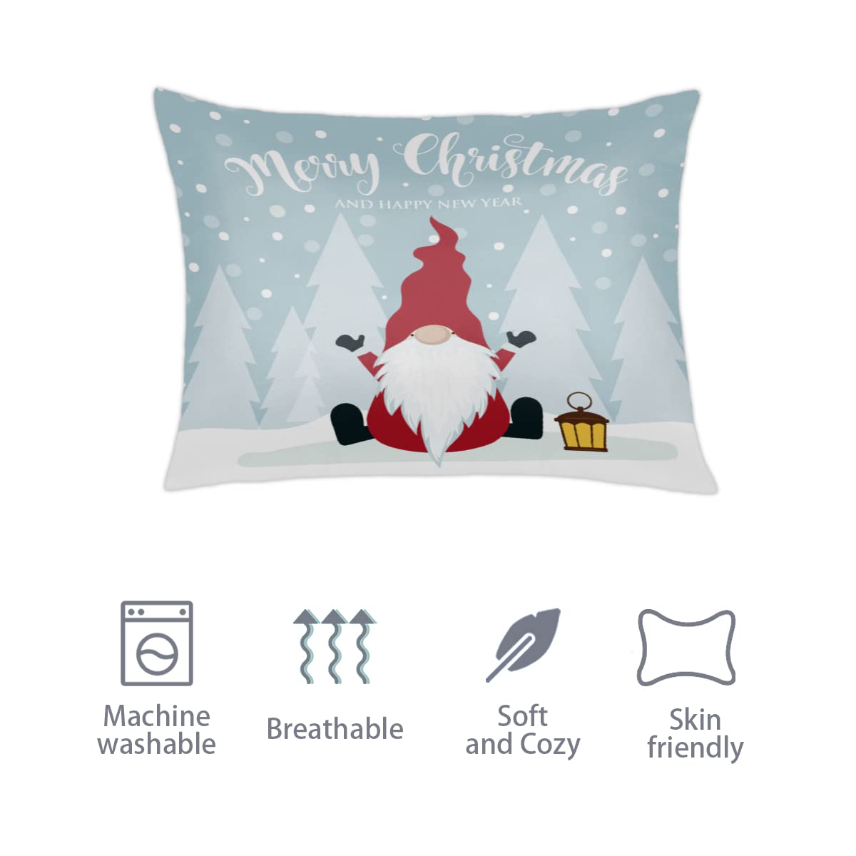 Christmas Light Trees Satin Pillow Case for Hair and Skin Satin Pillowcase Without Zipper Pillowcase, Standard Size Slip Silk Pillow Cases 20"x26" Silk Pillowcases for Bedroom Sofa Home Decor