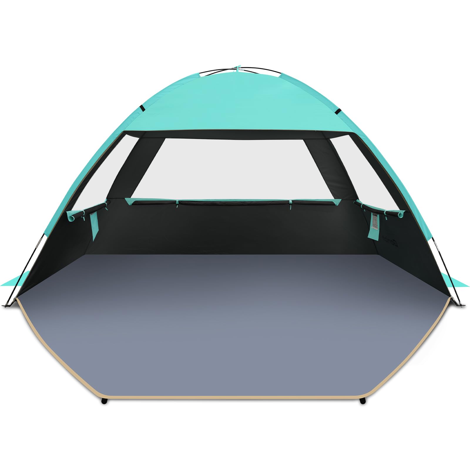 Gorich Beach Tent Sun Shelter for 3/4/6/8/10 Person with UPF 50＋ UV Protection, Lightweight & Easy Setup Beach Shade Canopy, Portable Beach Shade Tent Beach Cabana