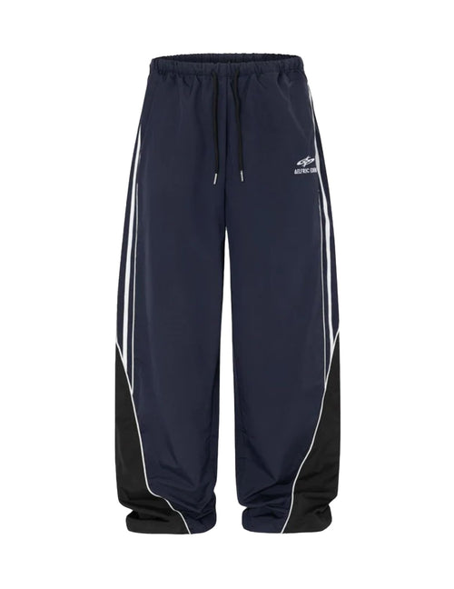 Aelfric Eden Womens Embroidery Patchwork Striped Track Pants Unisex Baggy Sweatpants Wide Leg Drawstring Y2K Pants