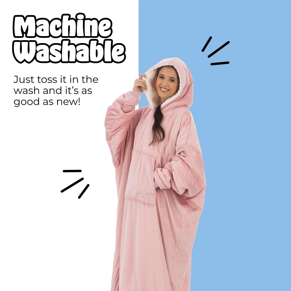 THE COMFY Original | From Shark Tank | Patented | Oversized Sherpa Wearable Blanket Hoodie| Gift for Women & Men | One Size