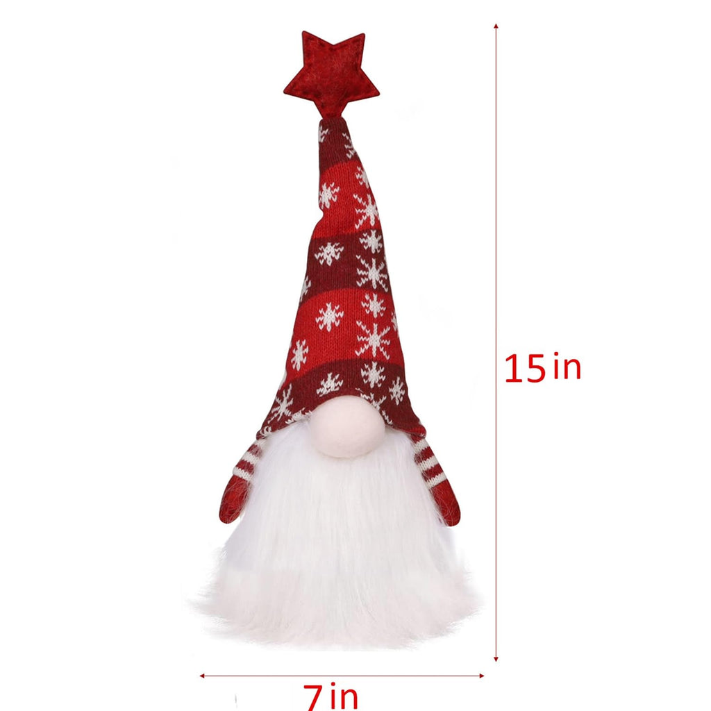 Juegoal 11" Lighted Christmas Gnome Santa, Light Up Elf Holiday Present, Battery Operated Winter Tabletop Christmas Decorations, 2 Set