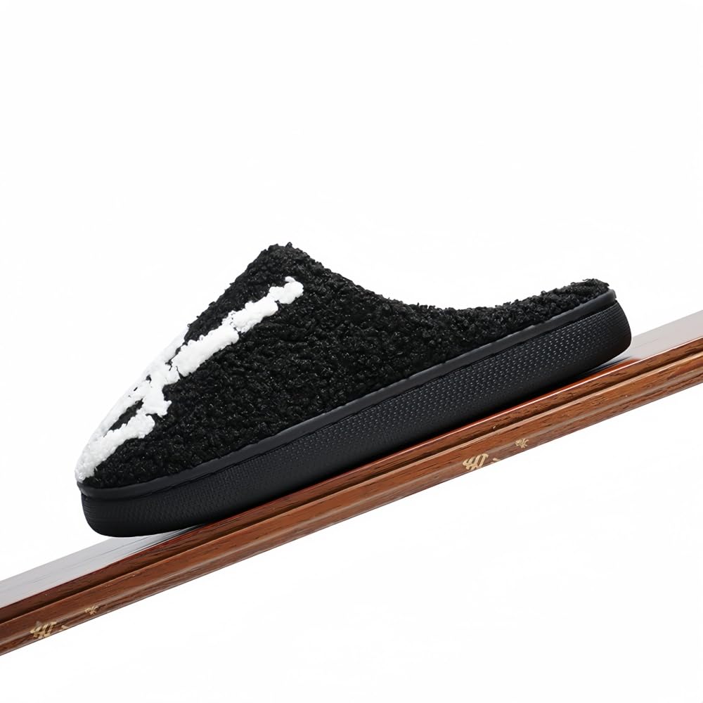 Halloween Slippers for Women Retro Soft Cozy Comfy Plush Lightweight Slip-on Indoor Outdoor Anti-Skid Sole Christmas House Shoes