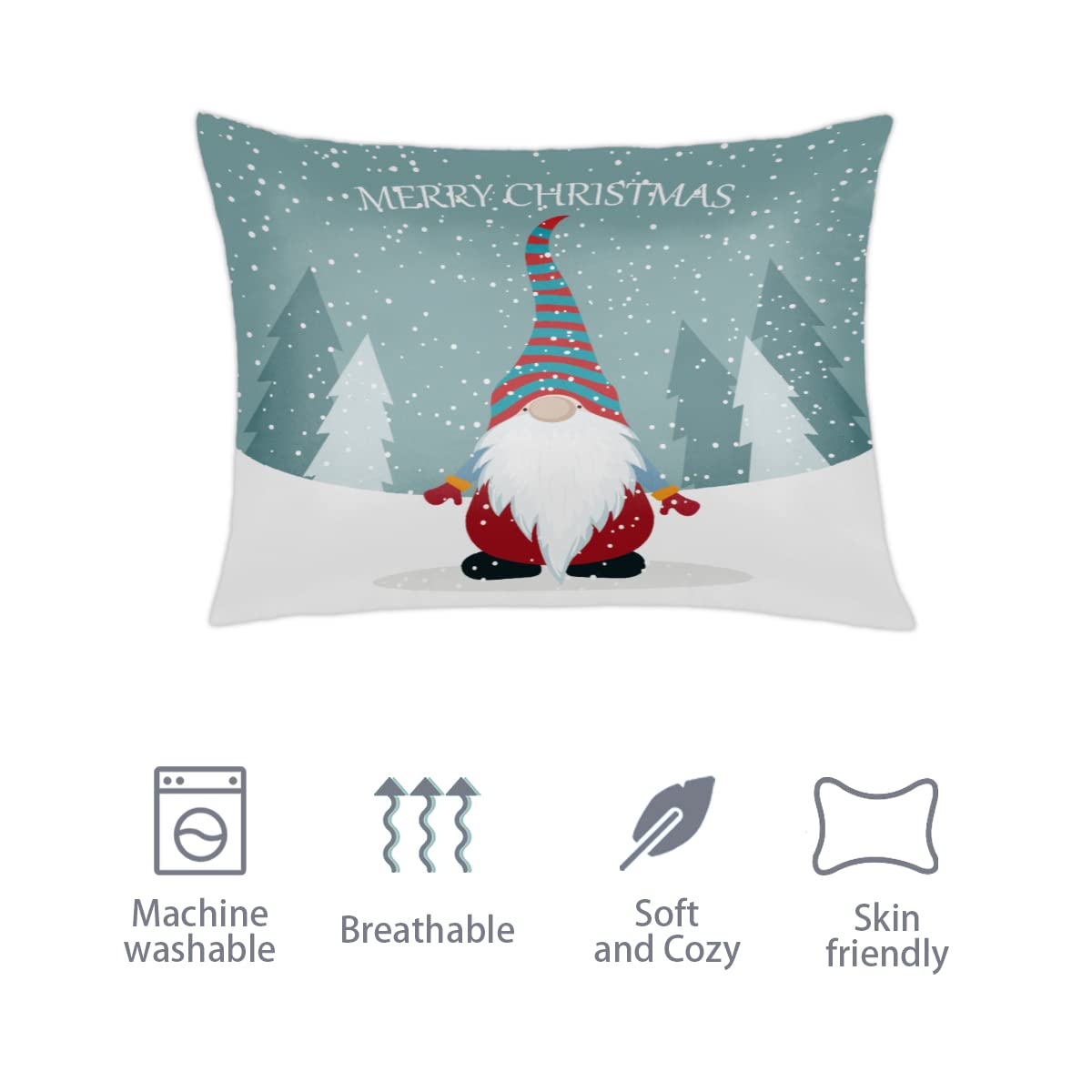 Christmas Light Trees Satin Pillow Case for Hair and Skin Satin Pillowcase Without Zipper Pillowcase, Standard Size Slip Silk Pillow Cases 20"x26" Silk Pillowcases for Bedroom Sofa Home Decor