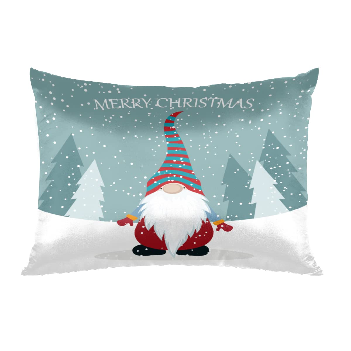 Christmas Light Trees Satin Pillow Case for Hair and Skin Satin Pillowcase Without Zipper Pillowcase, Standard Size Slip Silk Pillow Cases 20"x26" Silk Pillowcases for Bedroom Sofa Home Decor