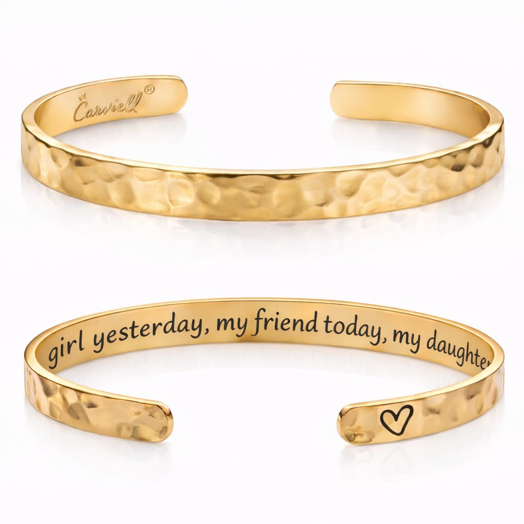 Carviell Bracelet - Gifts for Women – Inspirational, Friendship, Love, Mom, Daughter, Sister, Christian, Graduation, Memorial & Wedding Gifts – 100+ Phrases – Stainless Steel, Gift-Ready