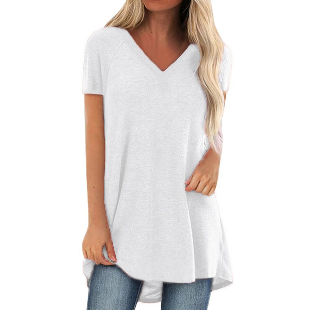 Womens Long Tunics or Tops to Wear with Leggings Short/Long Sleeve Blouses Shirts