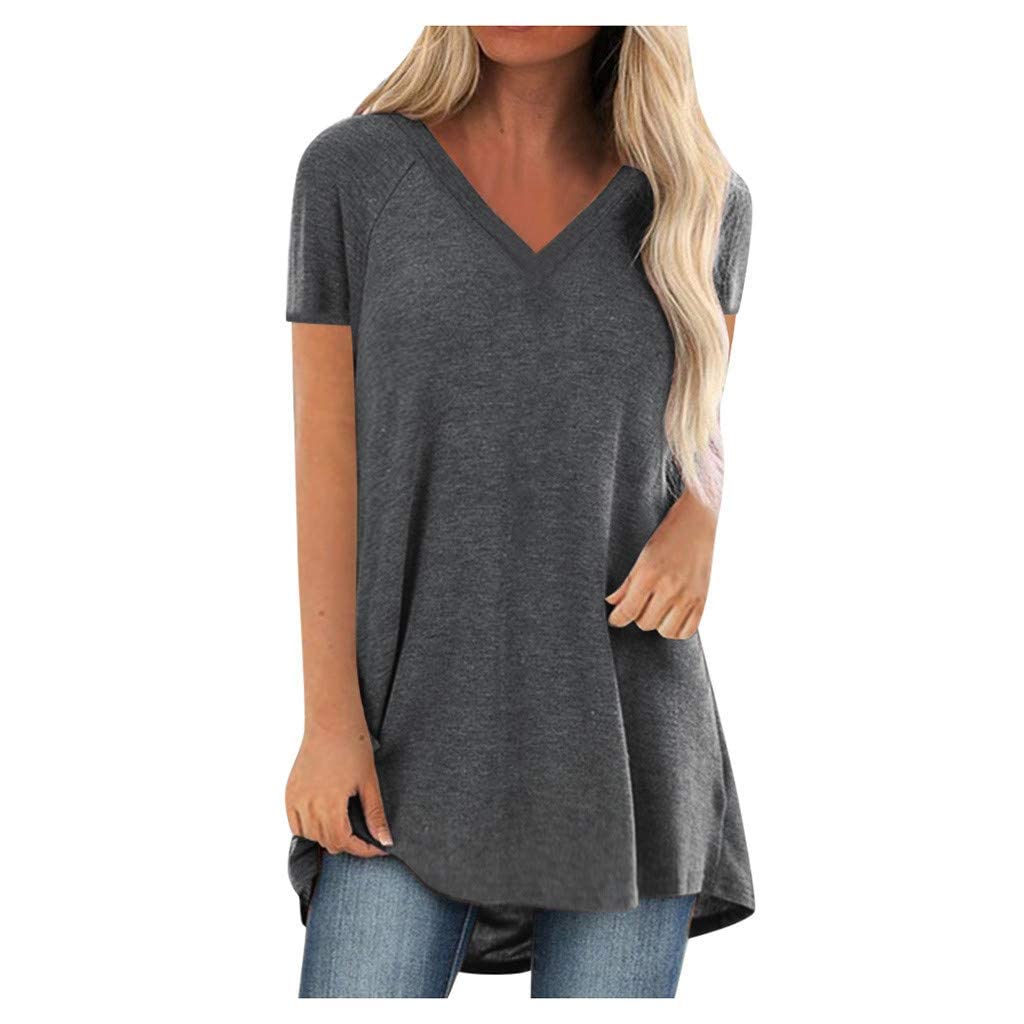 Womens Long Tunics or Tops to Wear with Leggings Short/Long Sleeve Blouses Shirts