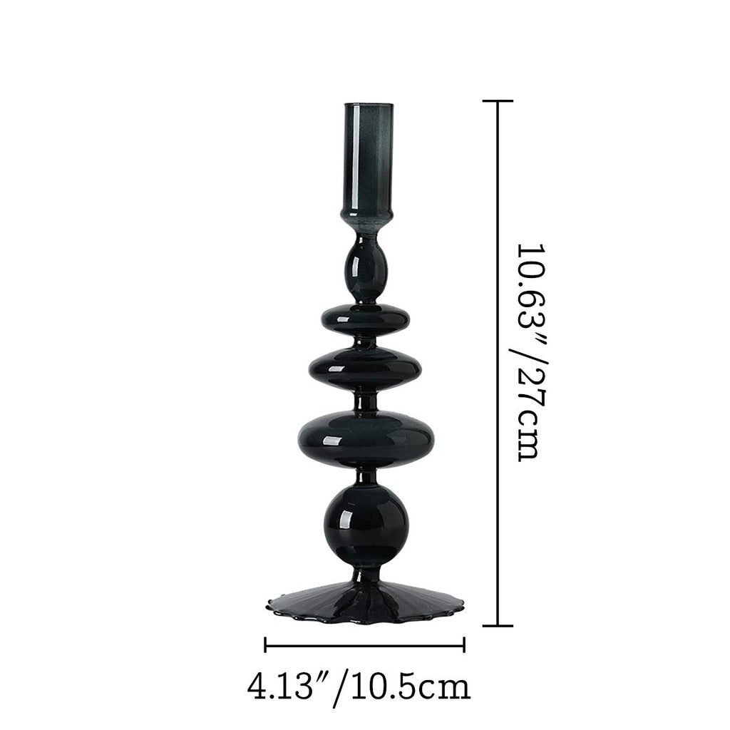 Glass Candlesticks Holders, Retro Glass Candle Holder for Taper Candle Table Centerpiece Wedding Party Home Decoration, Oliver Green