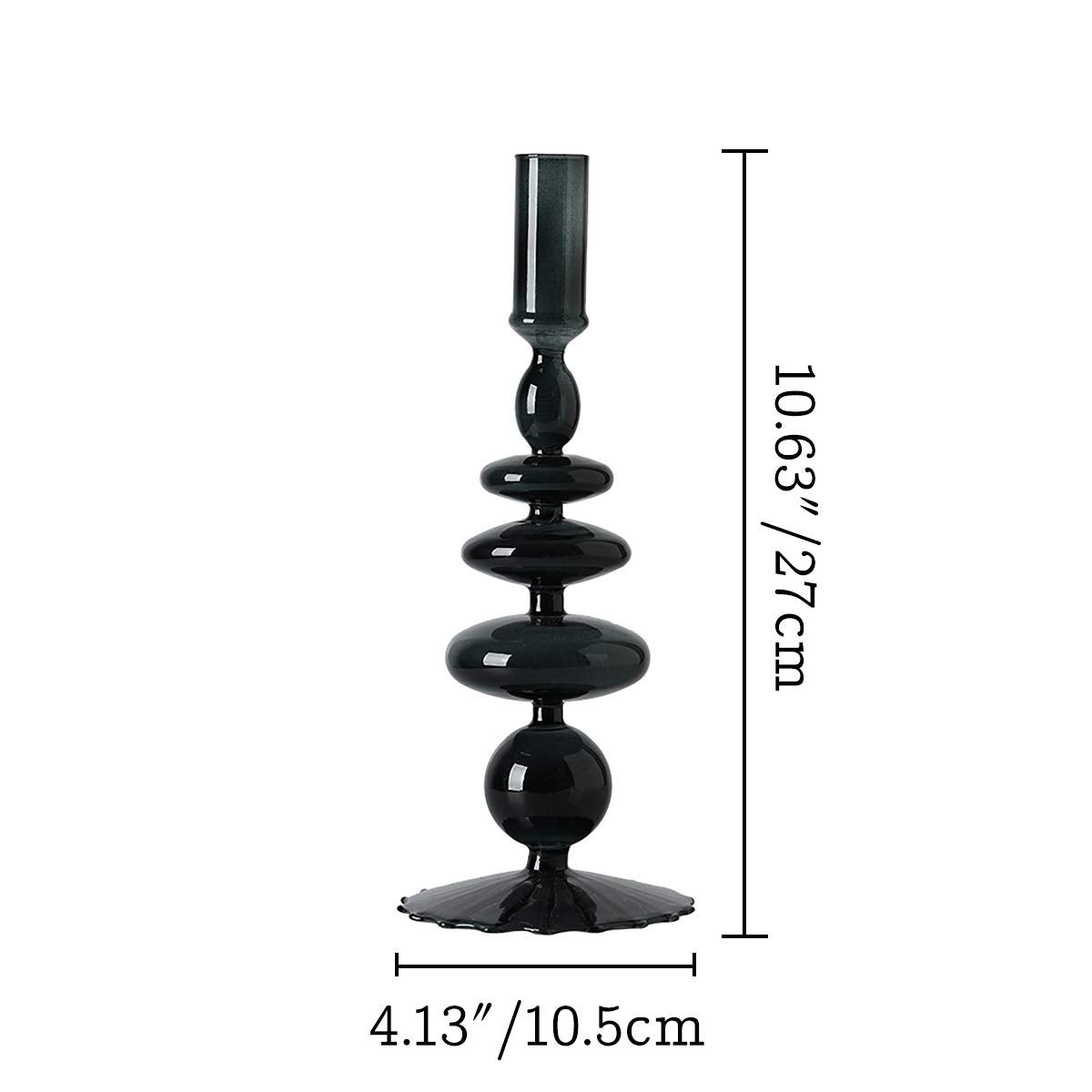 Glass Candlesticks Holders, Retro Glass Candle Holder for Taper Candle Table Centerpiece Wedding Party Home Decoration, Oliver Green