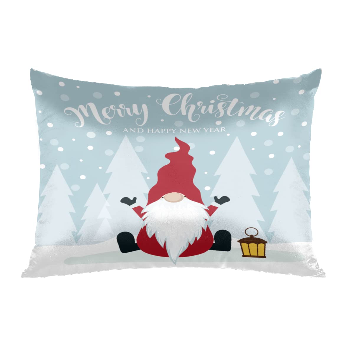 Christmas Light Trees Satin Pillow Case for Hair and Skin Satin Pillowcase Without Zipper Pillowcase, Standard Size Slip Silk Pillow Cases 20"x26" Silk Pillowcases for Bedroom Sofa Home Decor