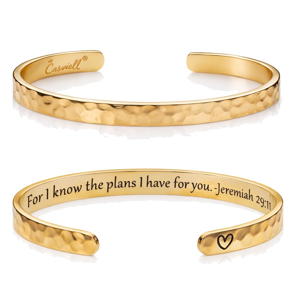 Carviell Bracelet - Gifts for Women – Inspirational, Friendship, Love, Mom, Daughter, Sister, Christian, Graduation, Memorial & Wedding Gifts – 100+ Phrases – Stainless Steel, Gift-Ready