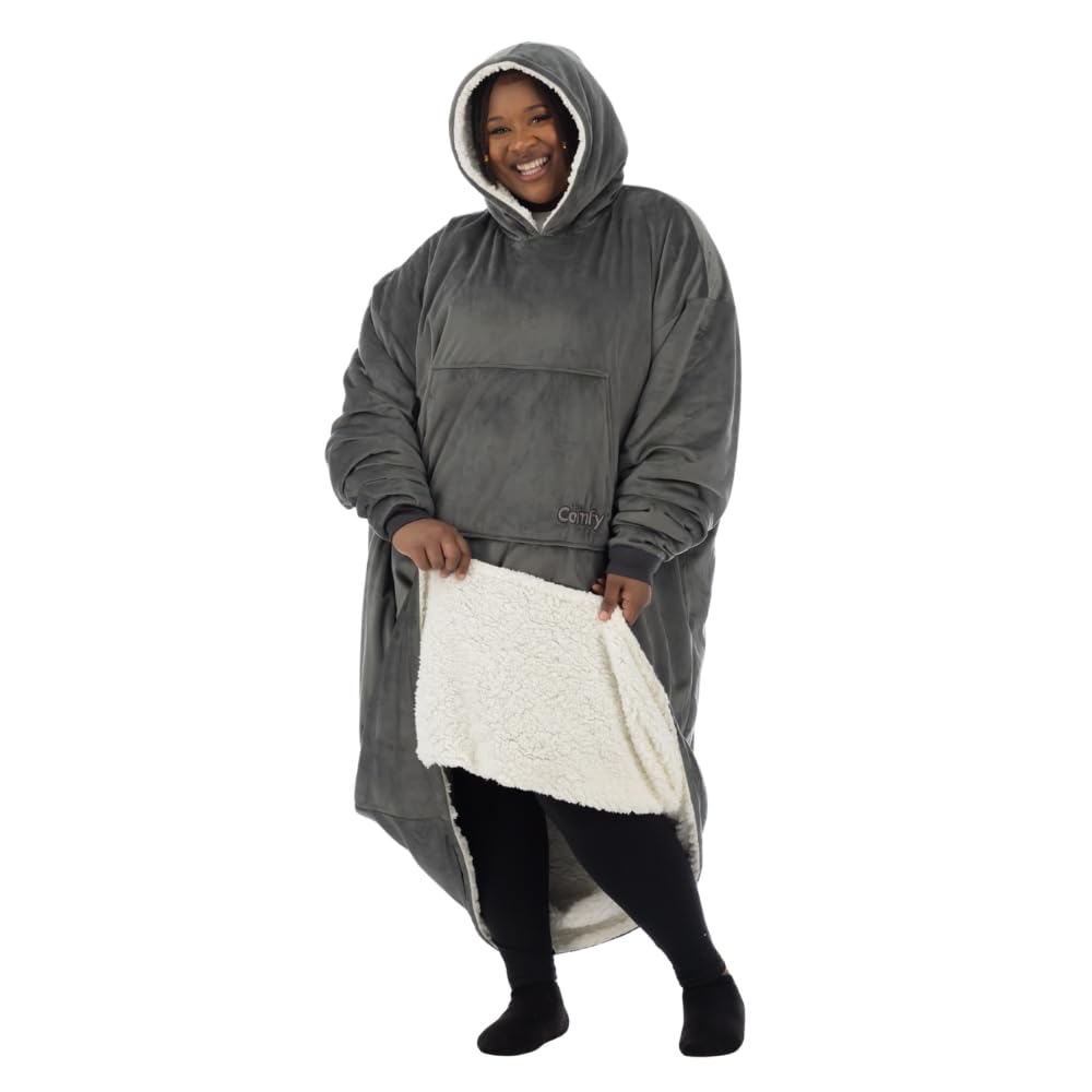 THE COMFY Original | From Shark Tank | Patented | Oversized Sherpa Wearable Blanket Hoodie| Gift for Women & Men | One Size