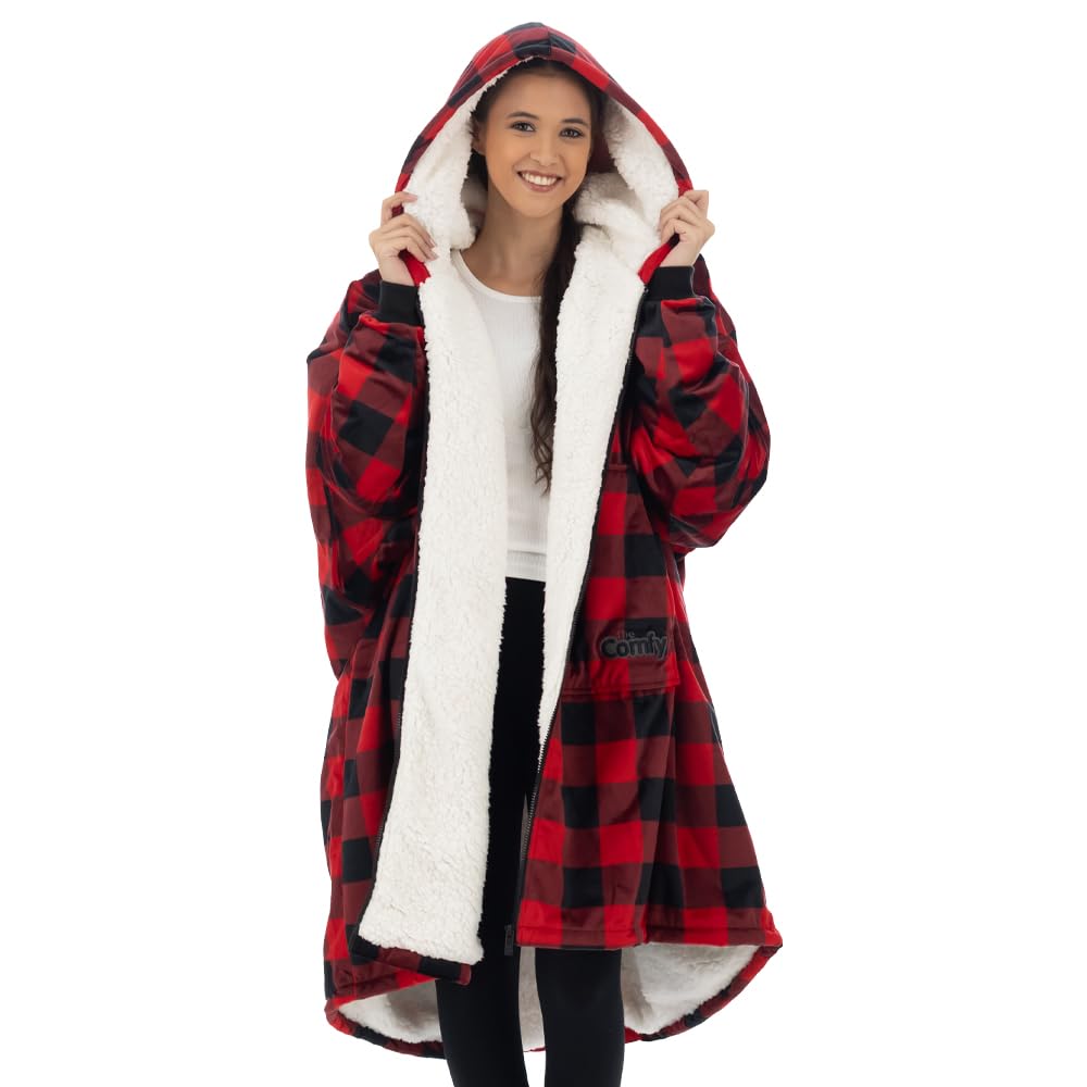 THE COMFY Original | From Shark Tank | Patented | Oversized Sherpa Wearable Blanket Hoodie| Gift for Women & Men | One Size