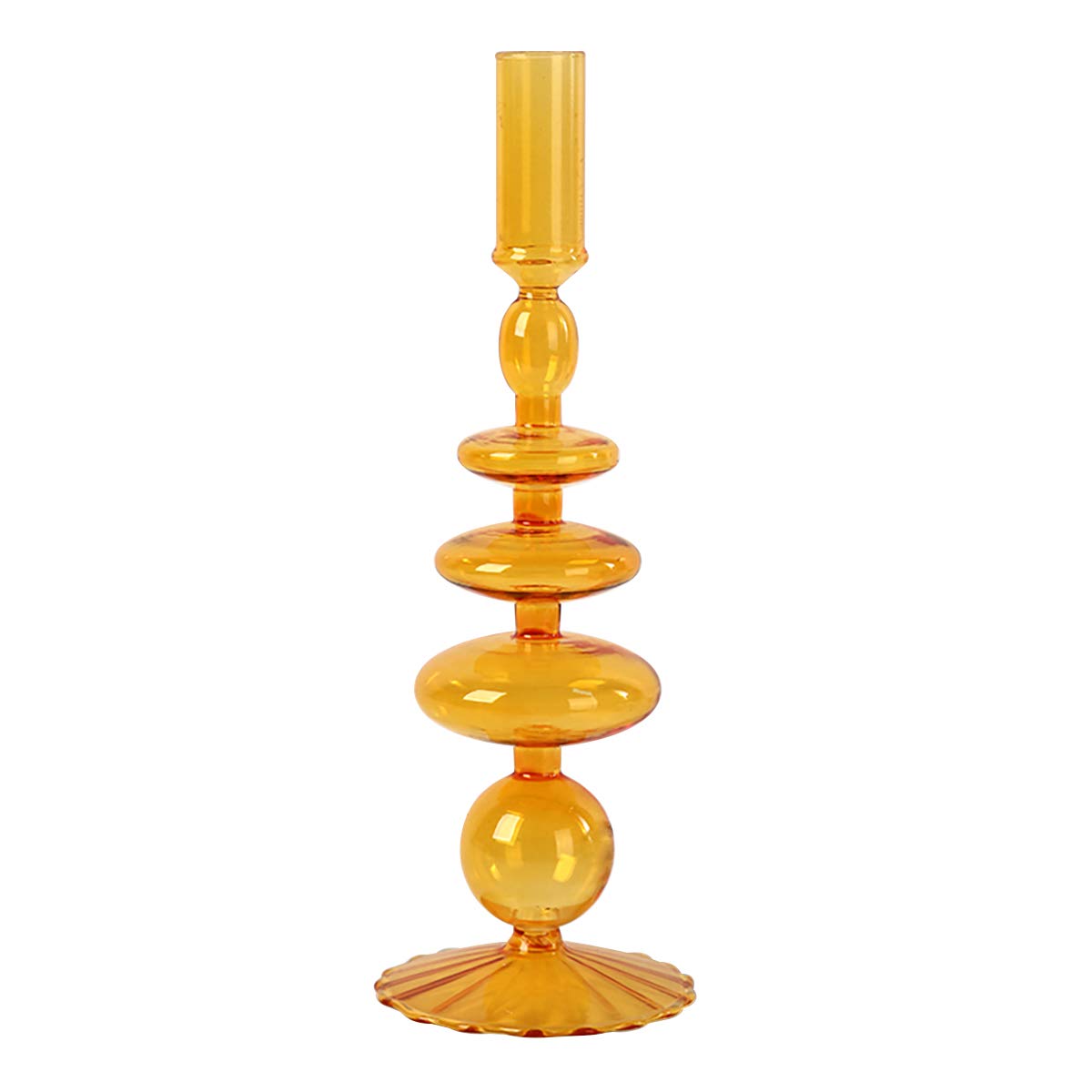 Glass Candlesticks Holders, Retro Glass Candle Holder for Taper Candle Table Centerpiece Wedding Party Home Decoration, Oliver Green