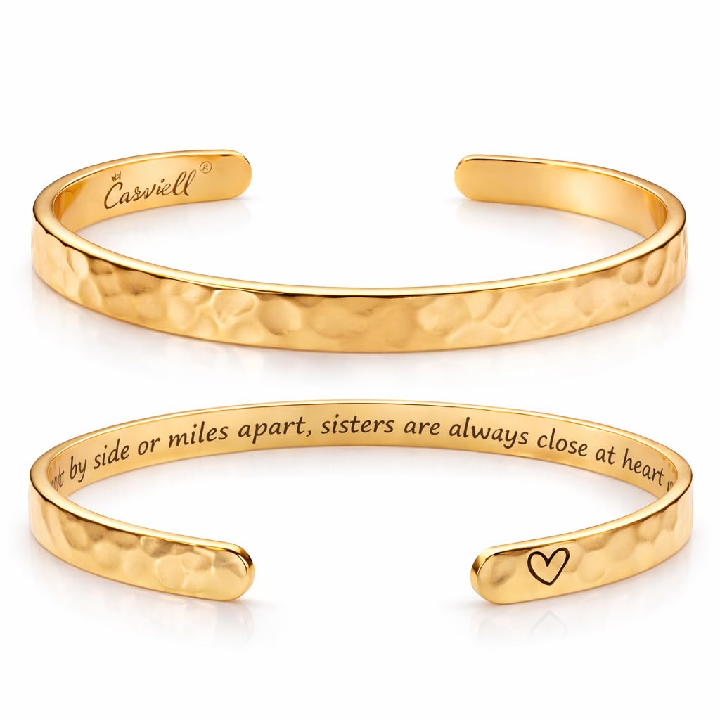 Carviell Bracelet - Gifts for Women – Inspirational, Friendship, Love, Mom, Daughter, Sister, Christian, Graduation, Memorial & Wedding Gifts – 100+ Phrases – Stainless Steel, Gift-Ready