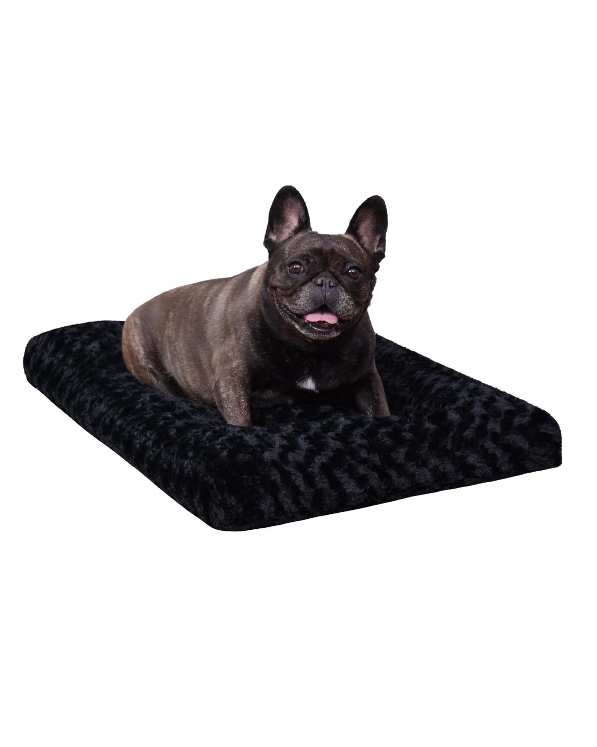 KSIIA Washable Dog Bed Deluxe Plush Dog Crate Beds Comfy Kennel Pad Anti-Slip Pet Sleeping Mat for Large, Jumbo, Medium, Small Dogs Breeds, 35" x 23", Gray
