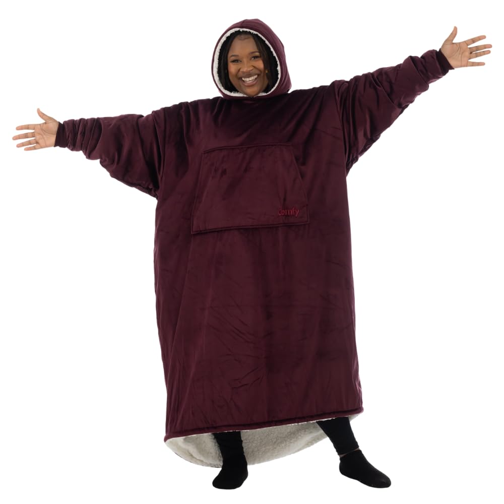 THE COMFY Original | From Shark Tank | Patented | Oversized Sherpa Wearable Blanket Hoodie| Gift for Women & Men | One Size