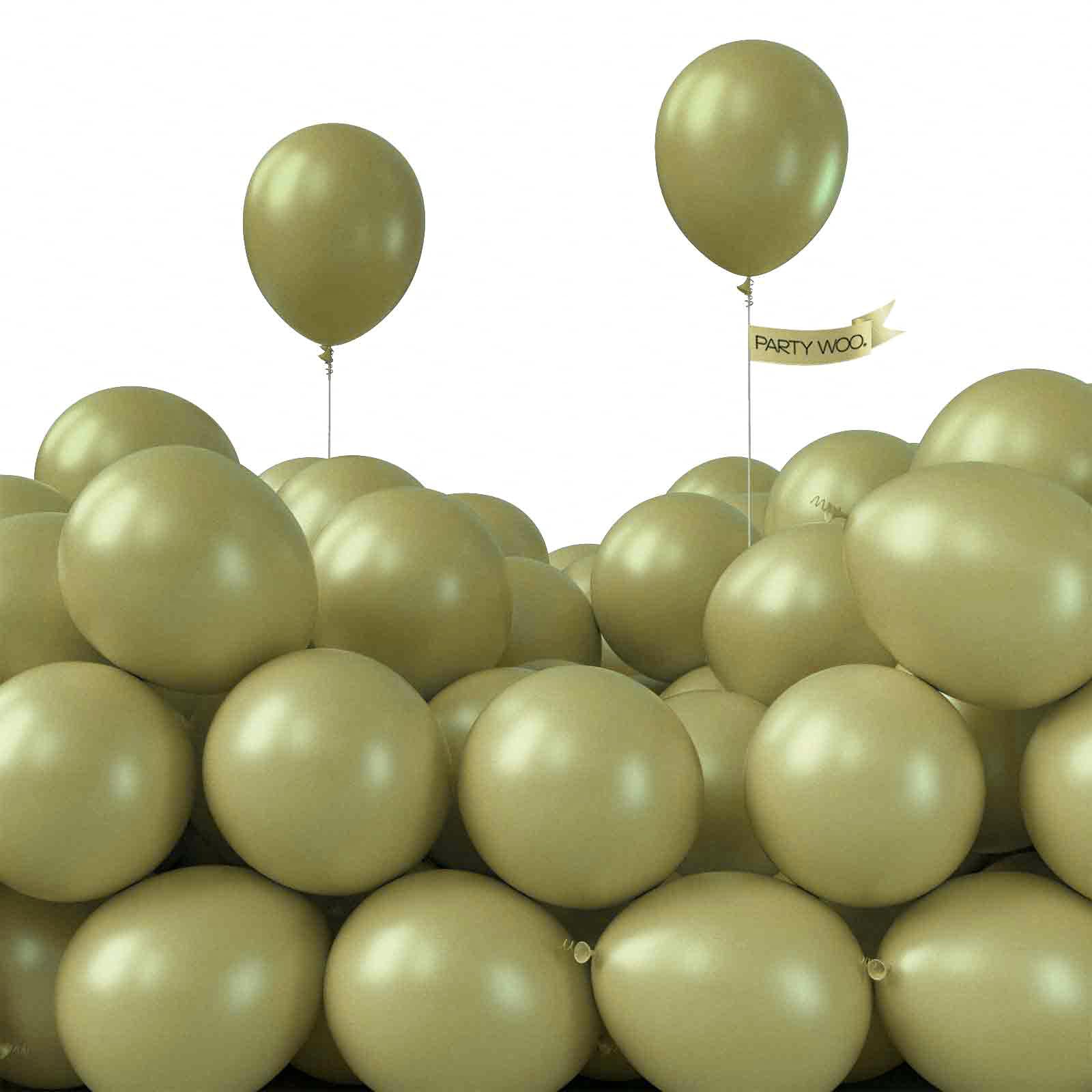 PartyWoo Gold Balloons 100pcs 12 Inch Gold Latex Helium Balloons for Birthday Wedding Anniversary Baby Shower Graduation Bachelorette Retirement Engagement Tea Casino Disco Party Decorations Gold-G101