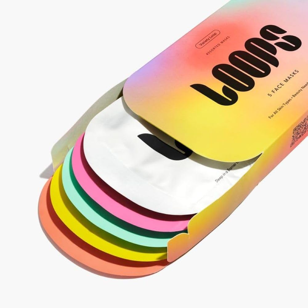 LOOPS DOUBLE TAKE - Glow Korean Hydrogel Face Masks - Calms and Soothes Skin - Refine Pores and Smooth for a Flawless Face - Hydrating Skin Mask Face Mask Leaves You Refreshed and Loumonus 5pc
