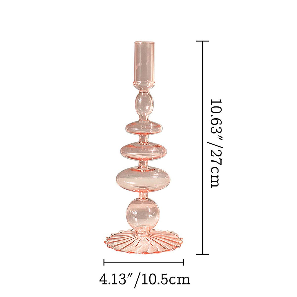 Glass Candlesticks Holders, Retro Glass Candle Holder for Taper Candle Table Centerpiece Wedding Party Home Decoration, Oliver Green