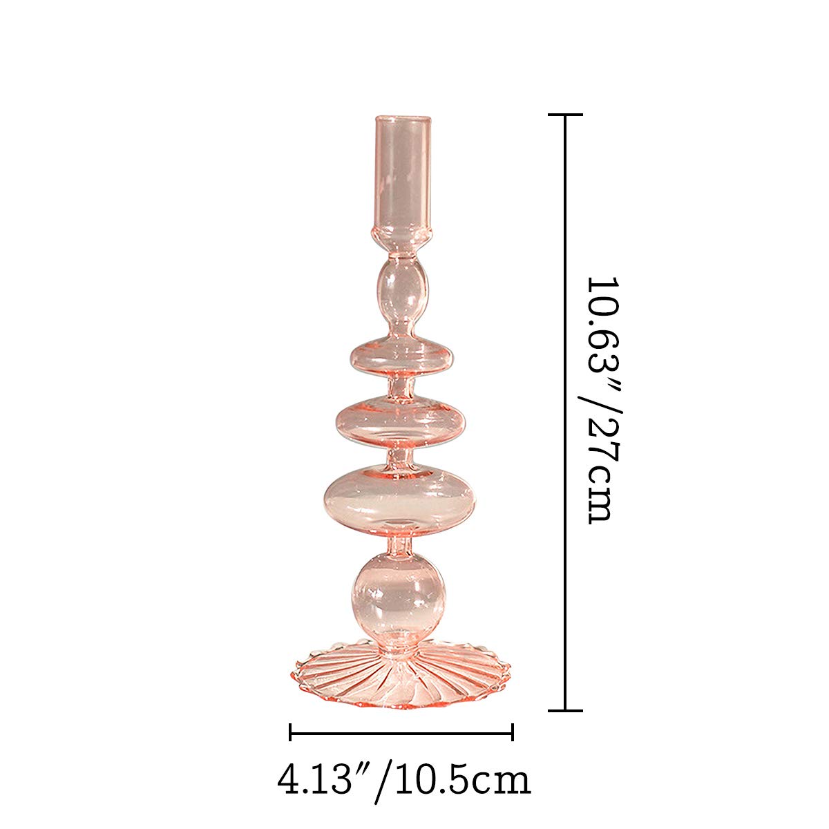 Glass Candlesticks Holders, Retro Glass Candle Holder for Taper Candle Table Centerpiece Wedding Party Home Decoration, Oliver Green