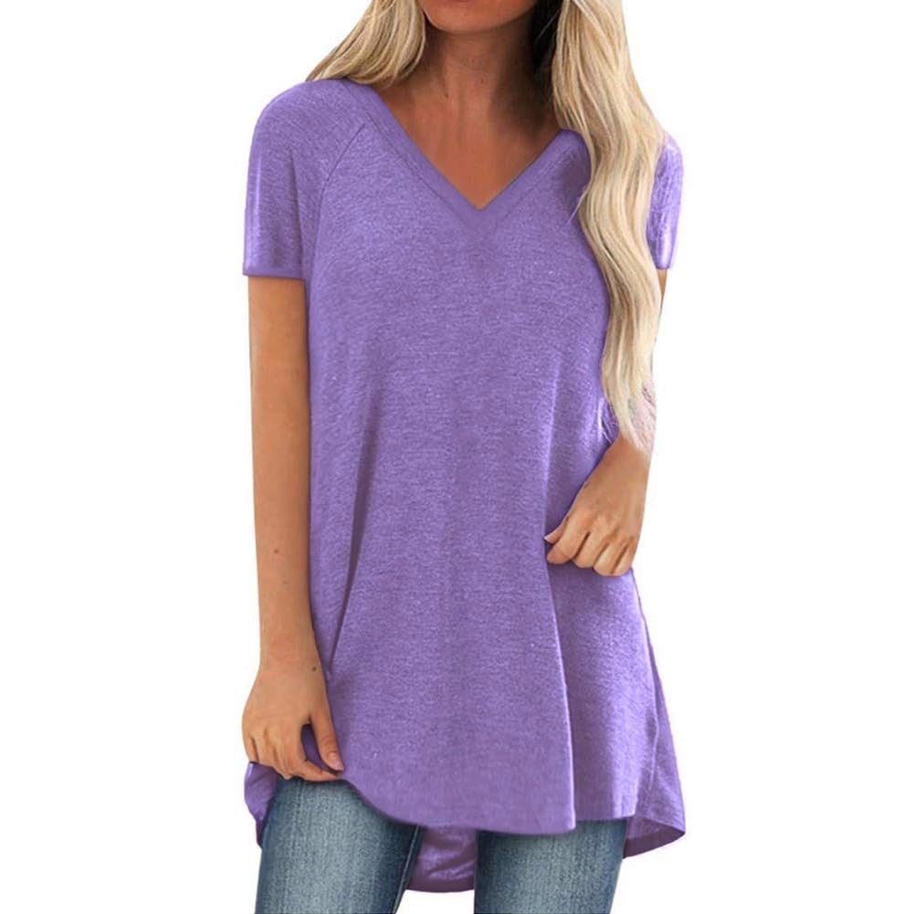 Womens Long Tunics or Tops to Wear with Leggings Short/Long Sleeve Blouses Shirts