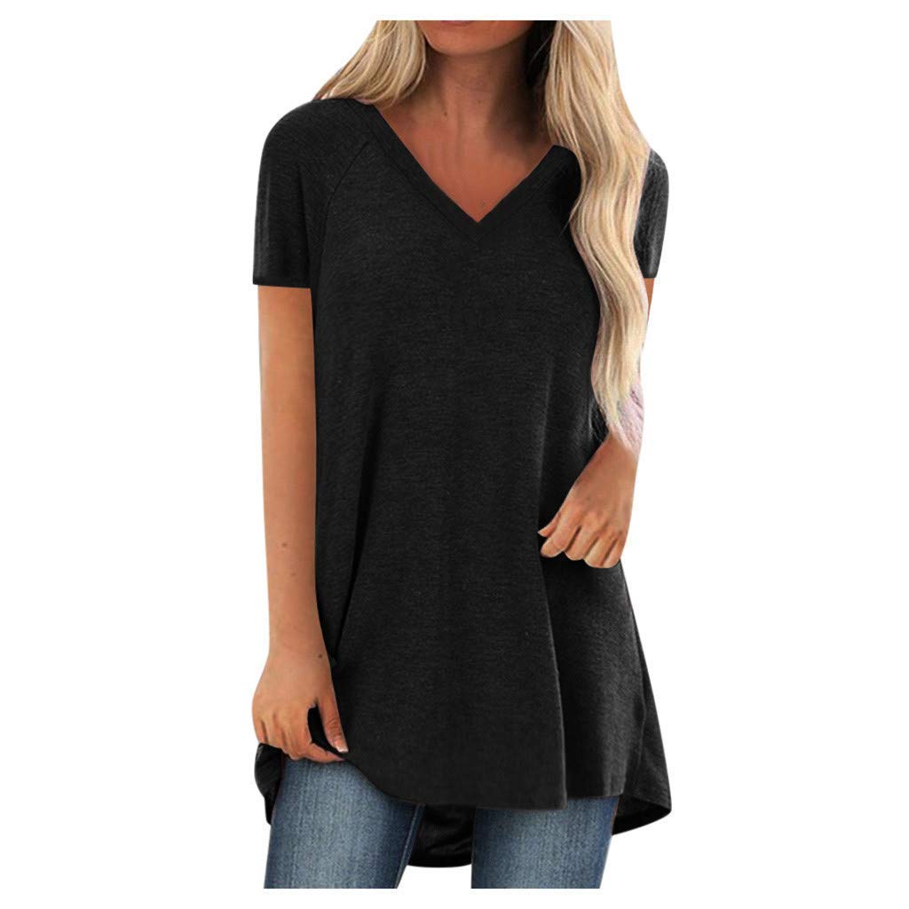 Womens Long Tunics or Tops to Wear with Leggings Short/Long Sleeve Blouses Shirts