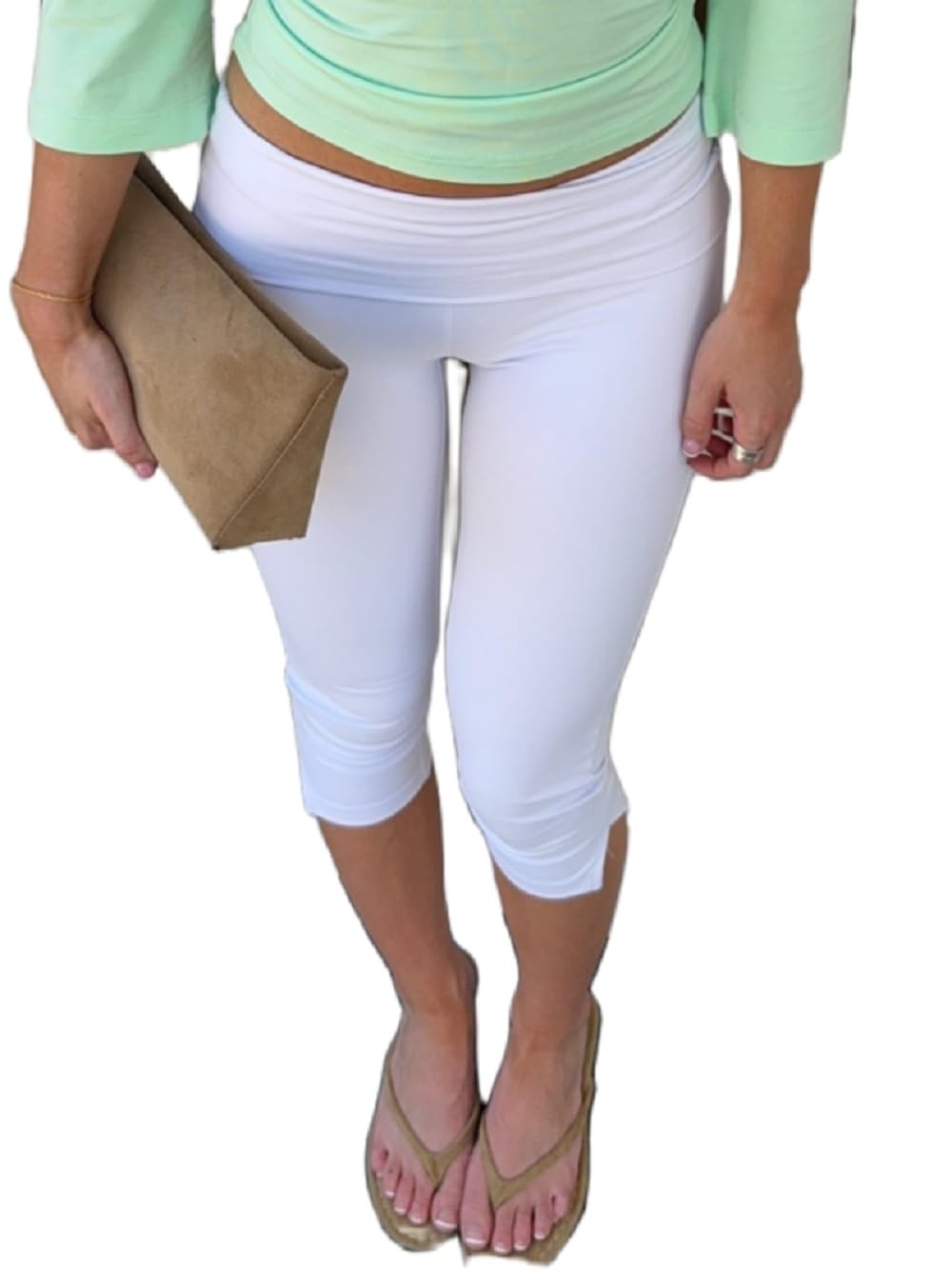 Women Y2k Low Rise Capris Button Grommet Foldover Capri Leggings Split Skinny Cropped Pants Going Out Capris Yoga Pants