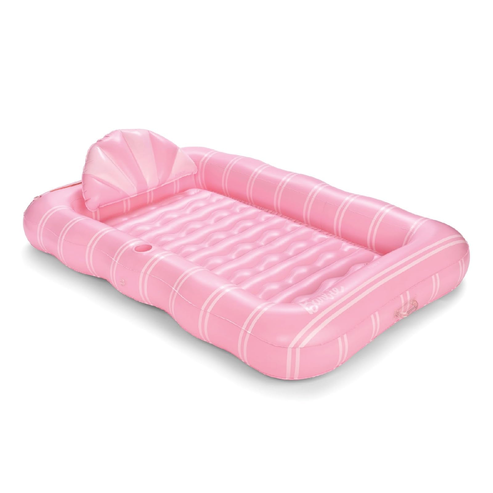FUNBOY Tanning Pool Lounger Float, XL 72'' x 48'' Pool Float with Custom Pillow and Large Cup Holder, Perfect for Pool or Backyard.