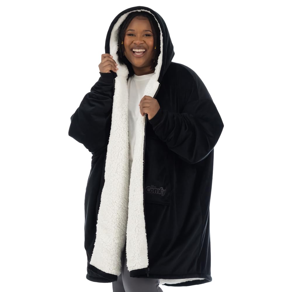 THE COMFY Original | From Shark Tank | Patented | Oversized Sherpa Wearable Blanket Hoodie| Gift for Women & Men | One Size