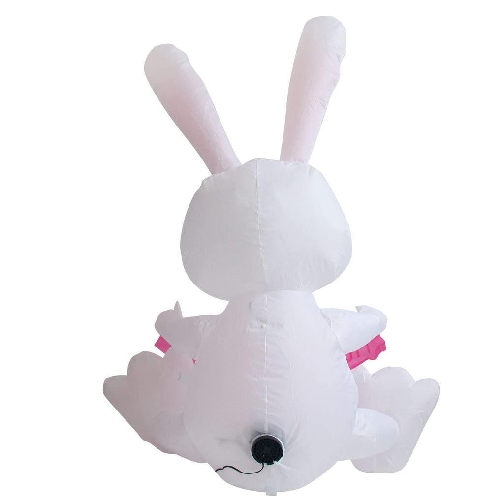 IHGYT 5 Ft Inflatable Easter Bunny in Magic Hat Yard Decoration, Cute Wizard Rabbit Popping Out of Top Hat with LED Lights, Blow Up Lawn Decor for Easter, Birthday Party, Indoor Outdoor Home Garden