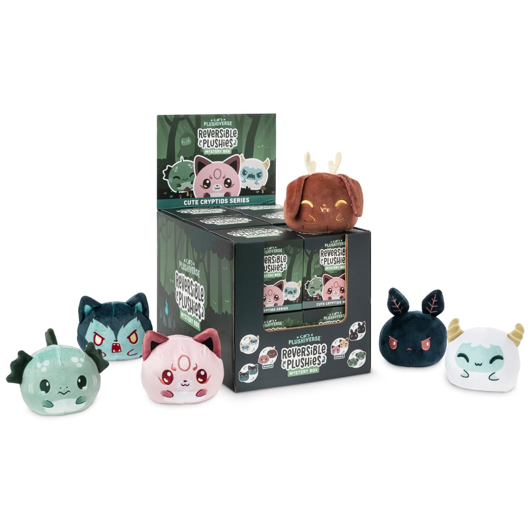 TeeTurtle Spooky Surprise Series Reversible Plushie Mystery Box - 3-Inch Mini Two-Sided Blind Box Plush with Embroidered Details - Cute Collectible Halloween Toy for Kids, Teens, and Adults