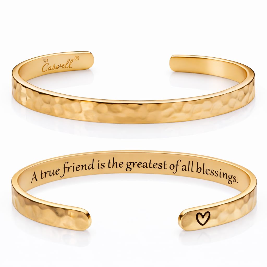Carviell Bracelet - Gifts for Women – Inspirational, Friendship, Love, Mom, Daughter, Sister, Christian, Graduation, Memorial & Wedding Gifts – 100+ Phrases – Stainless Steel, Gift-Ready