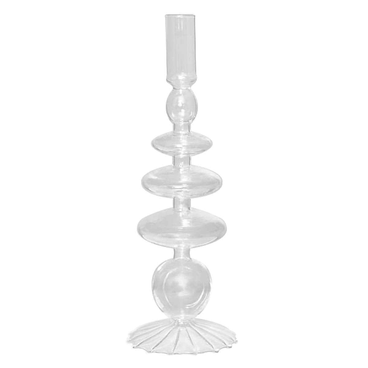 Glass Candlesticks Holders, Retro Glass Candle Holder for Taper Candle Table Centerpiece Wedding Party Home Decoration, Oliver Green