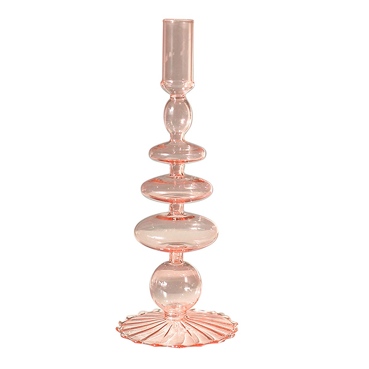 Glass Candlesticks Holders, Retro Glass Candle Holder for Taper Candle Table Centerpiece Wedding Party Home Decoration, Oliver Green