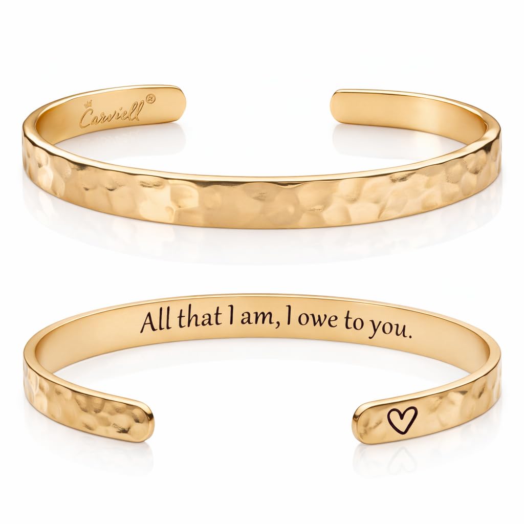 Carviell Bracelet - Gifts for Women – Inspirational, Friendship, Love, Mom, Daughter, Sister, Christian, Graduation, Memorial & Wedding Gifts – 100+ Phrases – Stainless Steel, Gift-Ready