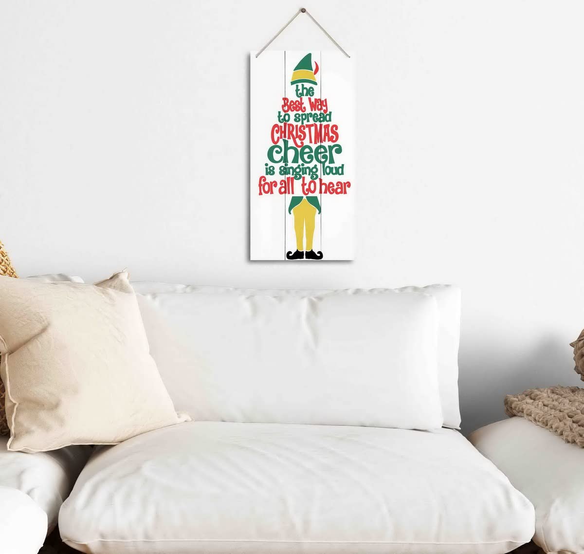 Christmas Door Sign Decor, Not a Creature was Stirring, not Even a Mouse, Winter Seasonal Christmas Wall Art Hanging Wooden Sign Merry Xmas Holiday Decorations for Home Outside Indoor