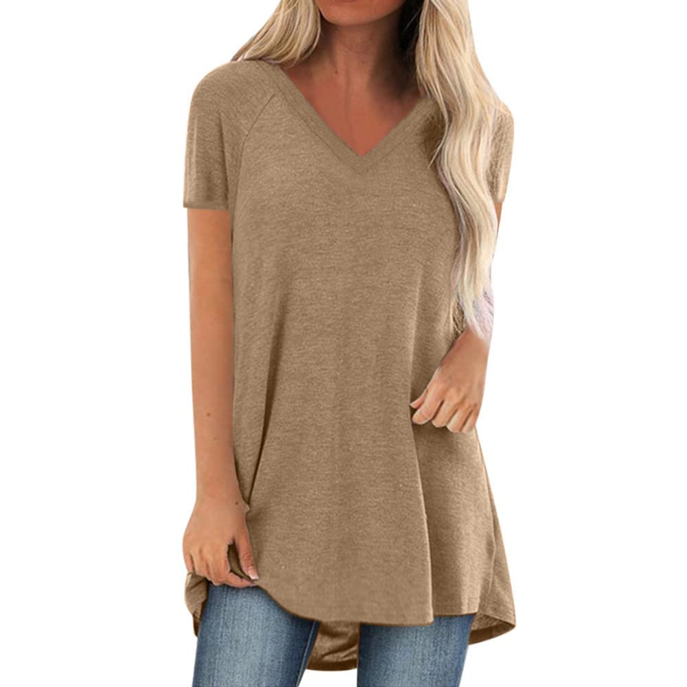 Womens Long Tunics or Tops to Wear with Leggings Short/Long Sleeve Blouses Shirts
