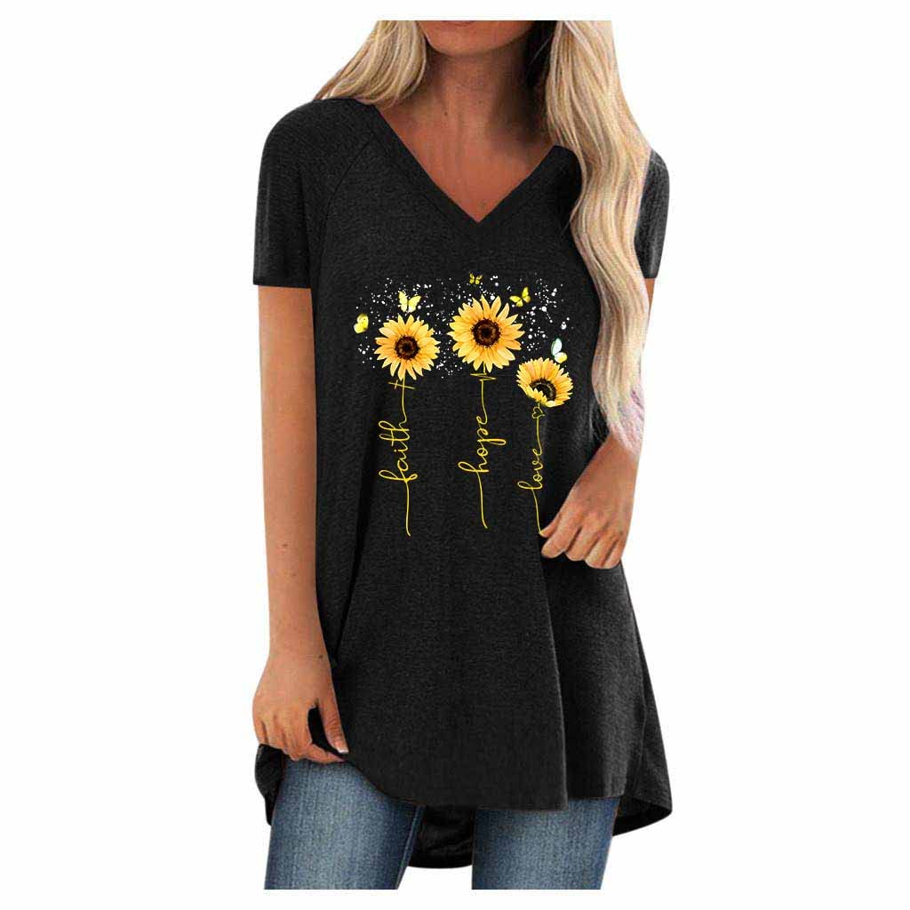 Womens Long Tunics or Tops to Wear with Leggings Short/Long Sleeve Blouses Shirts