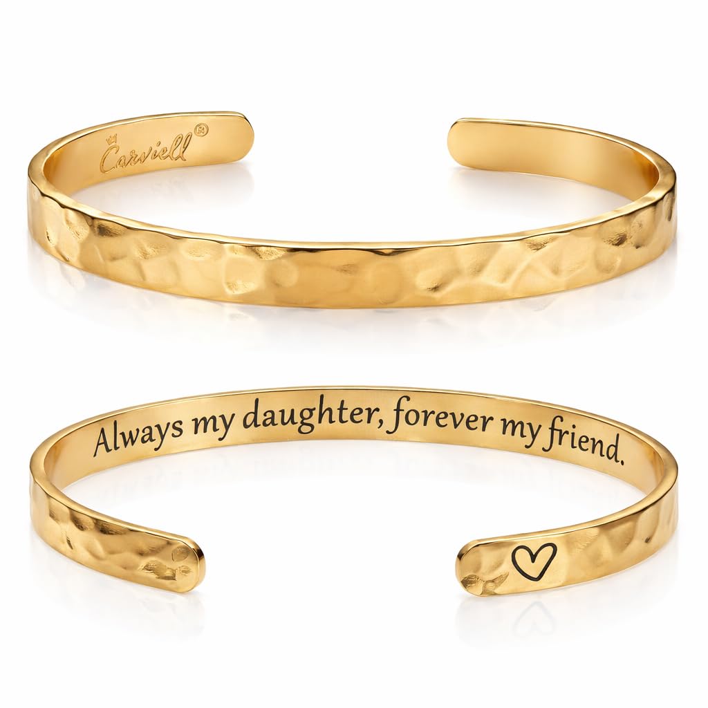Carviell Bracelet - Gifts for Women – Inspirational, Friendship, Love, Mom, Daughter, Sister, Christian, Graduation, Memorial & Wedding Gifts – 100+ Phrases – Stainless Steel, Gift-Ready