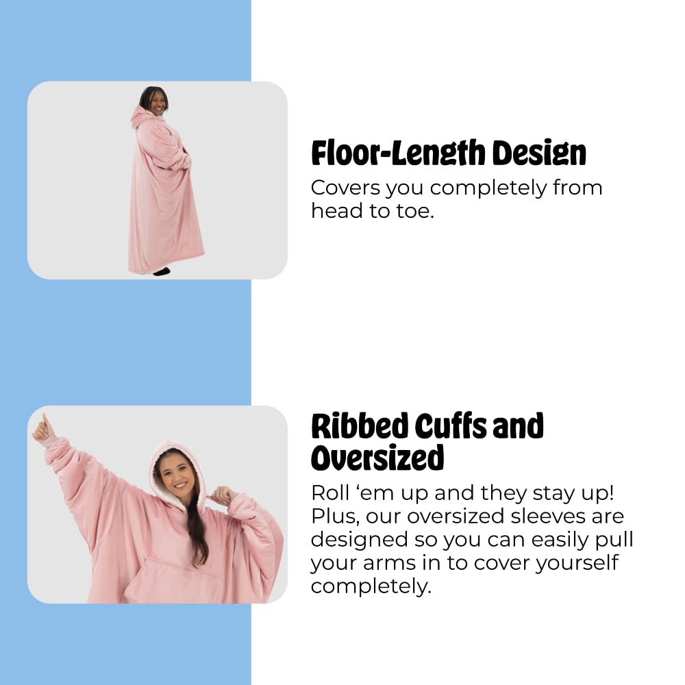 THE COMFY Original | From Shark Tank | Patented | Oversized Sherpa Wearable Blanket Hoodie| Gift for Women & Men | One Size