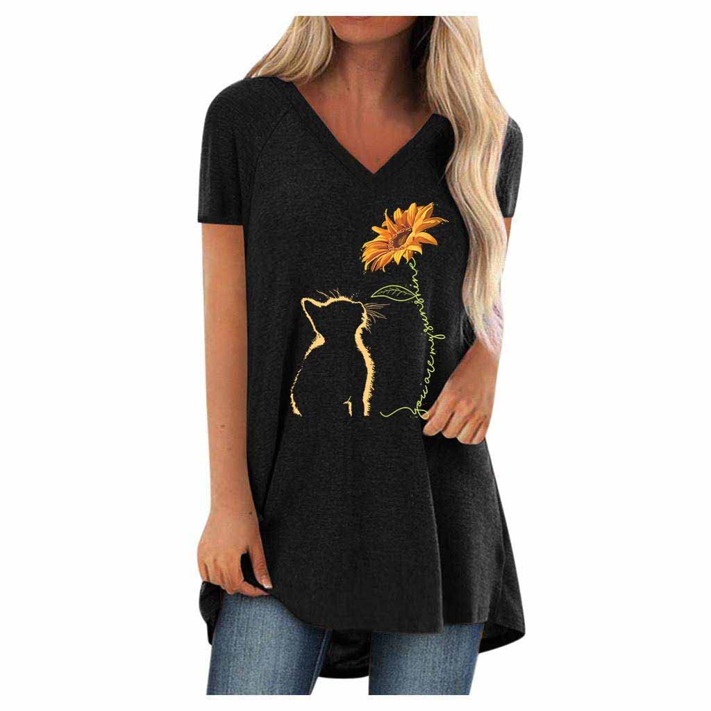 Womens Long Tunics or Tops to Wear with Leggings Short/Long Sleeve Blouses Shirts