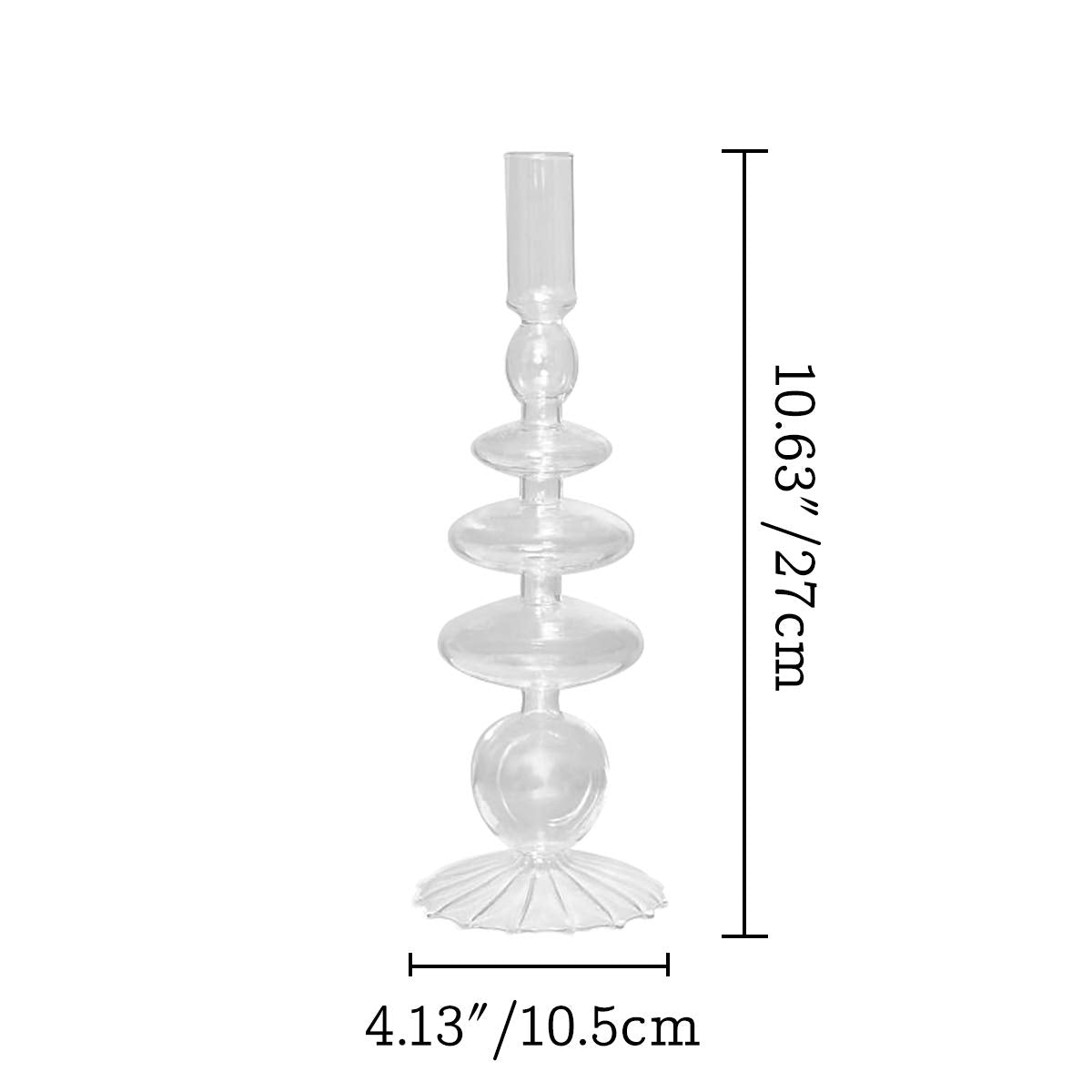 Glass Candlesticks Holders, Retro Glass Candle Holder for Taper Candle Table Centerpiece Wedding Party Home Decoration, Oliver Green