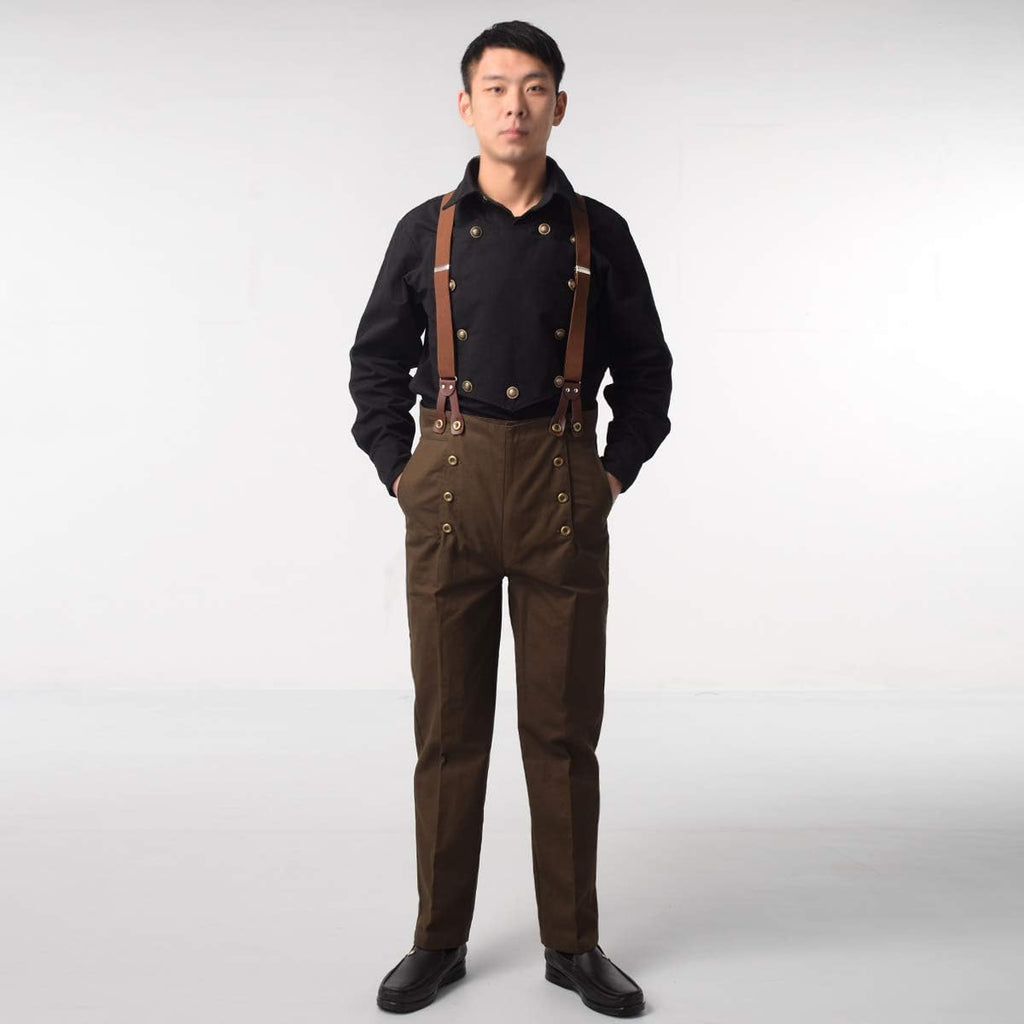 BPURB Mens Victorian Pants Cosplay Costume Steampunk Gothic Pants Trousers