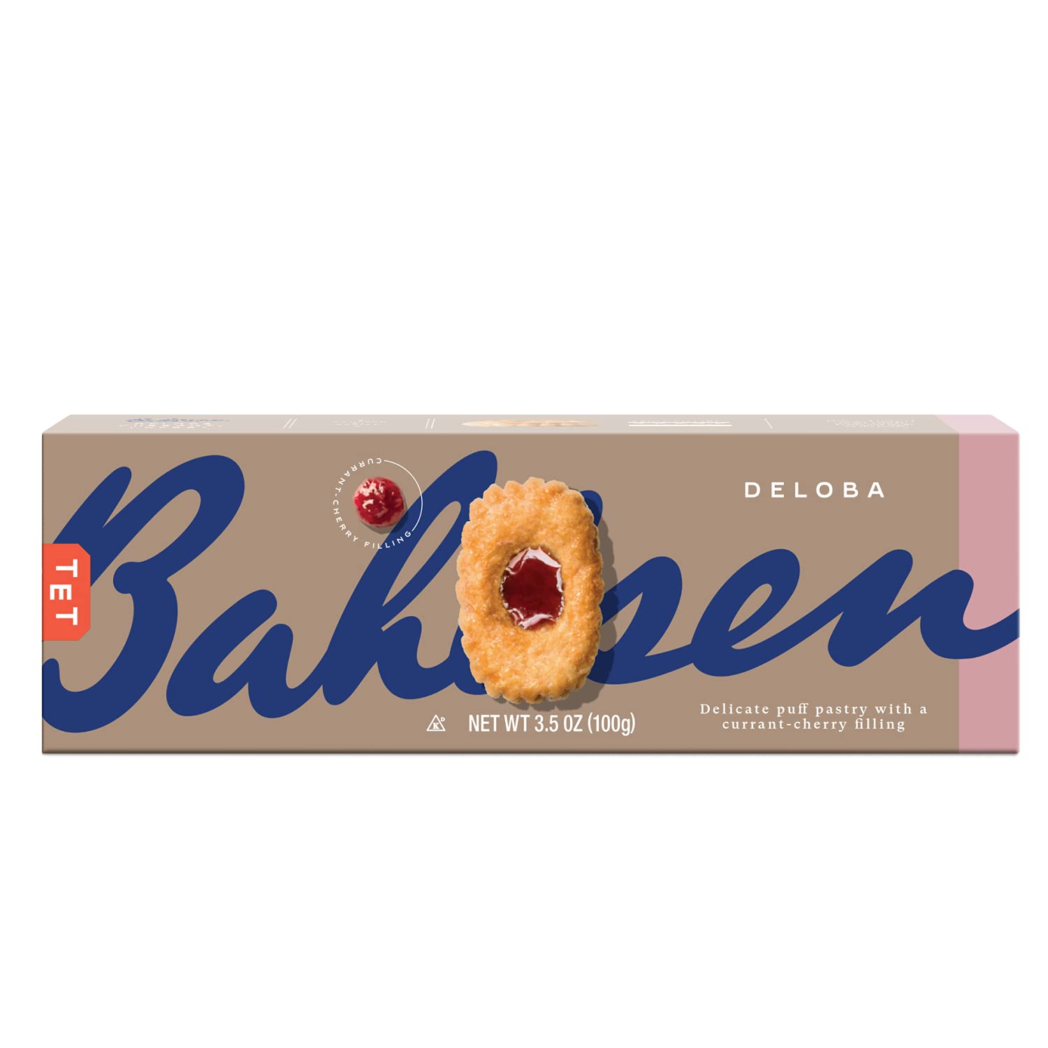 Bahlsen Deloba Red Currant Cookies (12 boxes) - Sweet & delicate, buttery puff pastry biscuits with light crispy layers and red currant filling - 3.5 oz boxes