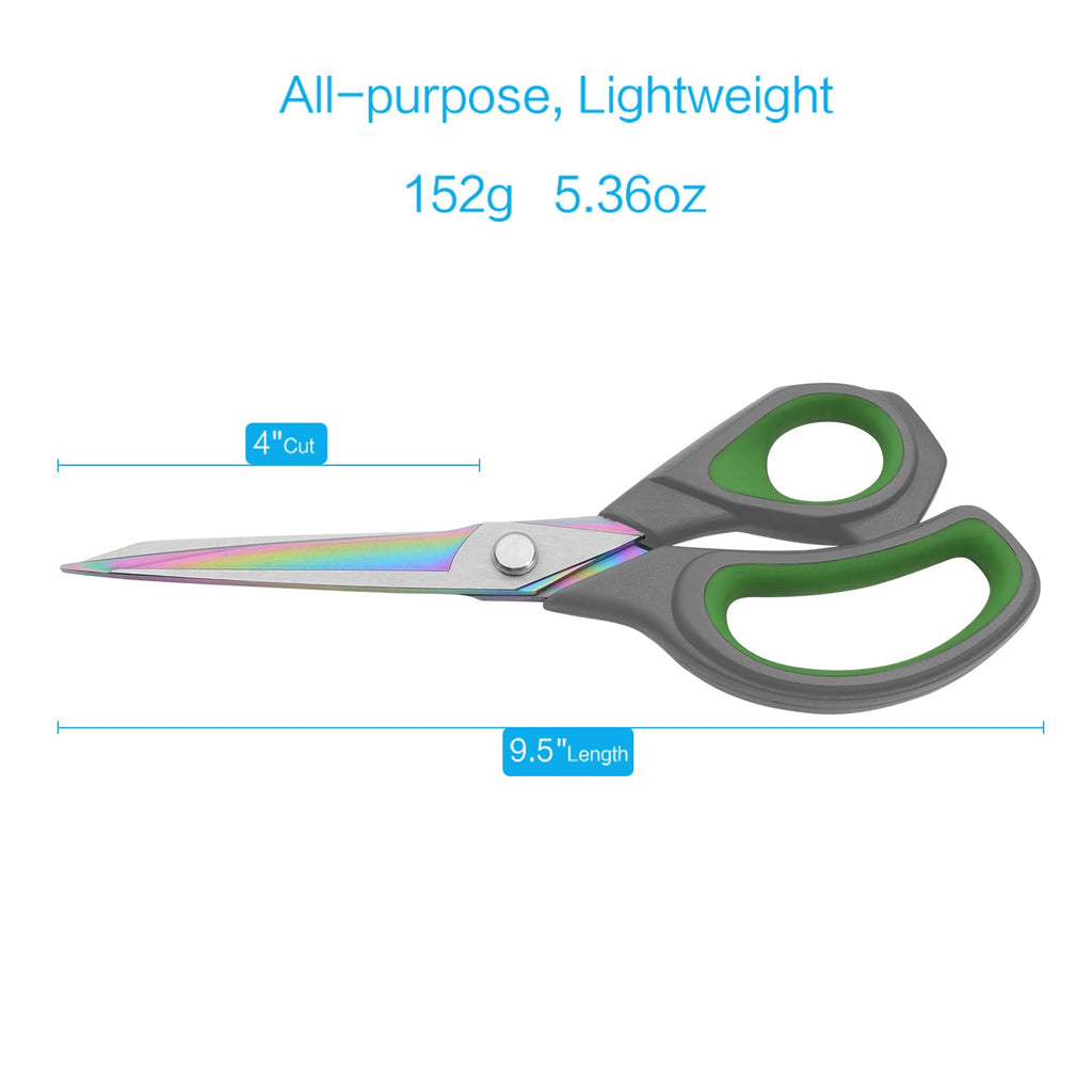 LIVINGO Premium Tailor Scissors Heavy Duty Multi-Purpose Titanium Coating Forged Stainless Steel Sewing Fabric Leather Dressmaking Comfort Grip Shears Professional Crafting (9.5 INCH)