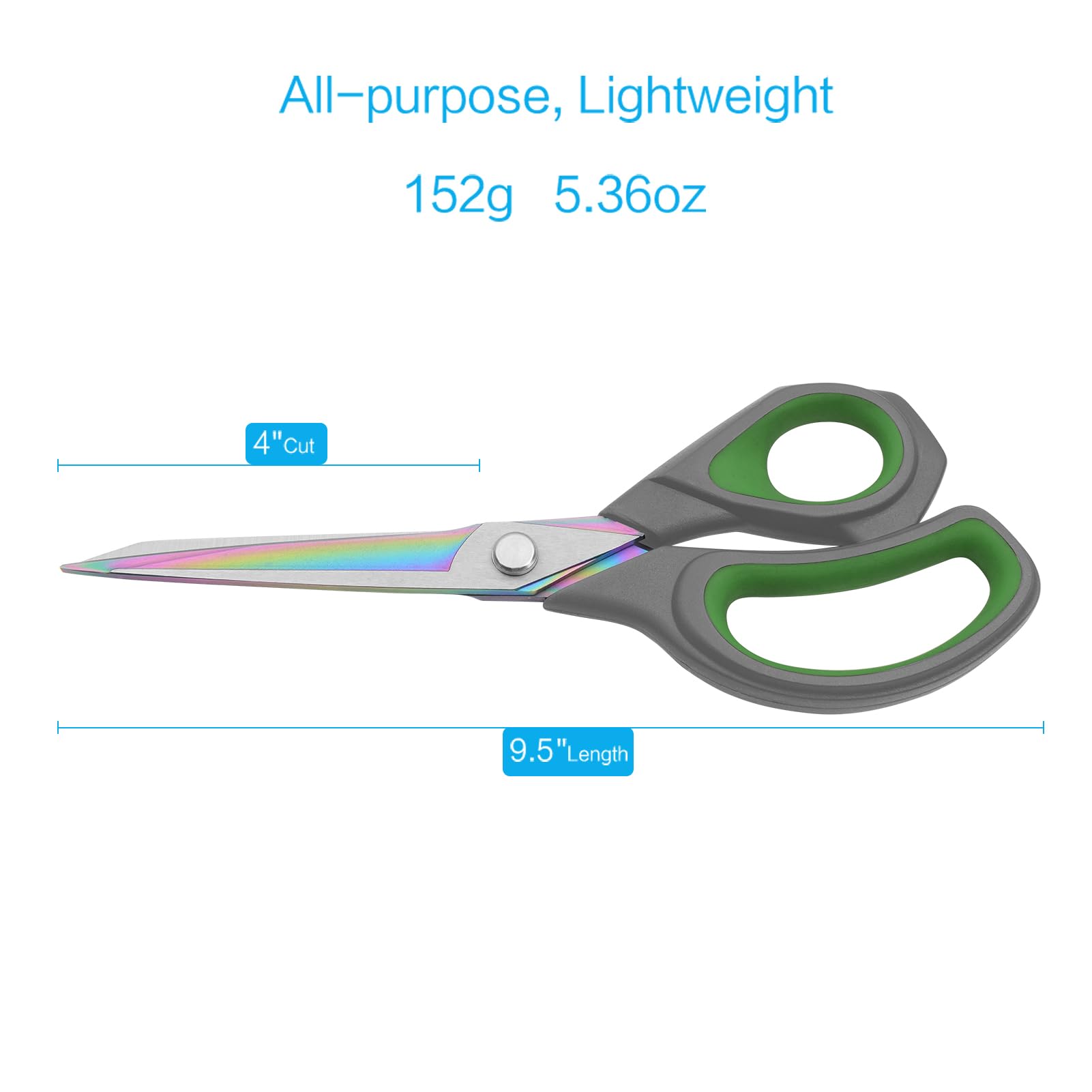 LIVINGO Premium Tailor Scissors Heavy Duty Multi-Purpose Titanium Coating Forged Stainless Steel Sewing Fabric Leather Dressmaking Comfort Grip Shears Professional Crafting (9.5 INCH)